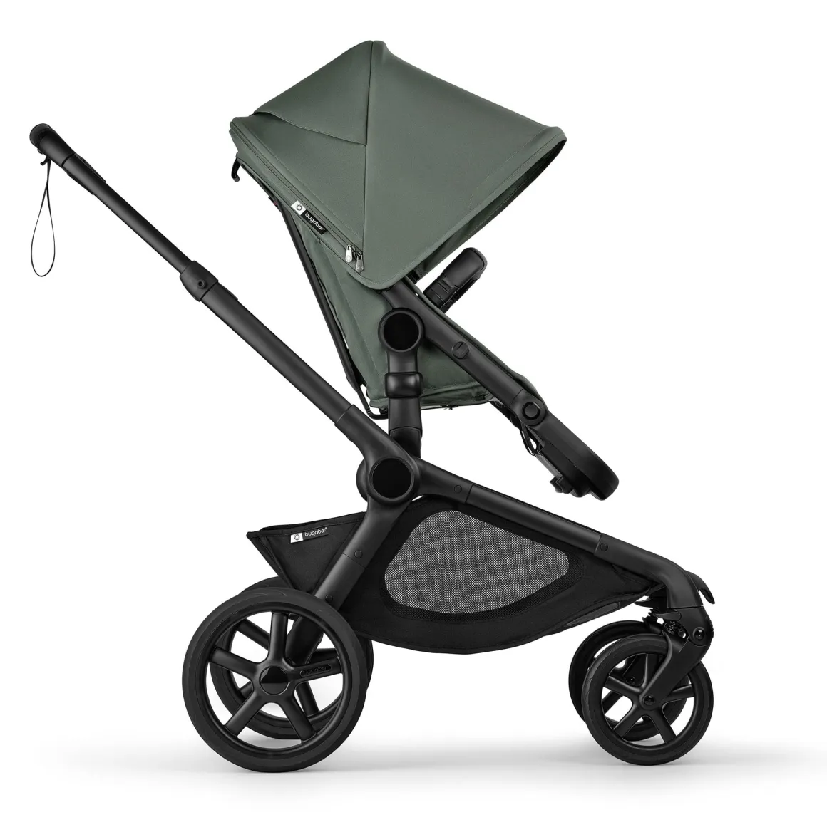 Bugaboo Kangaroo Complete Stroller + Turtle Air Shield By Nuna Travel System Bundle - Black / Forest Green / Forest Green / Black