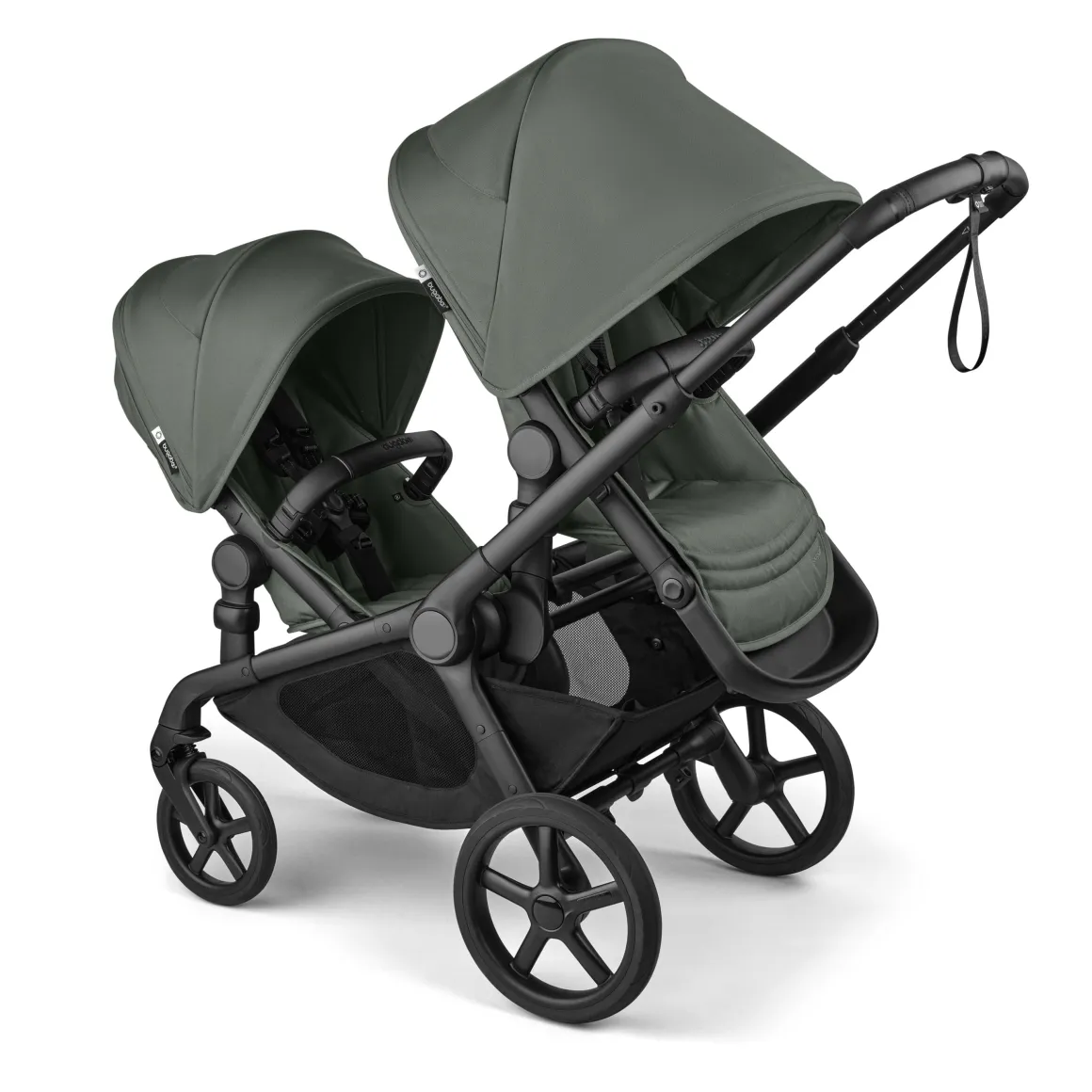 Bugaboo Kangaroo Double Seat Stroller - Black / Forest Green / Forest Green