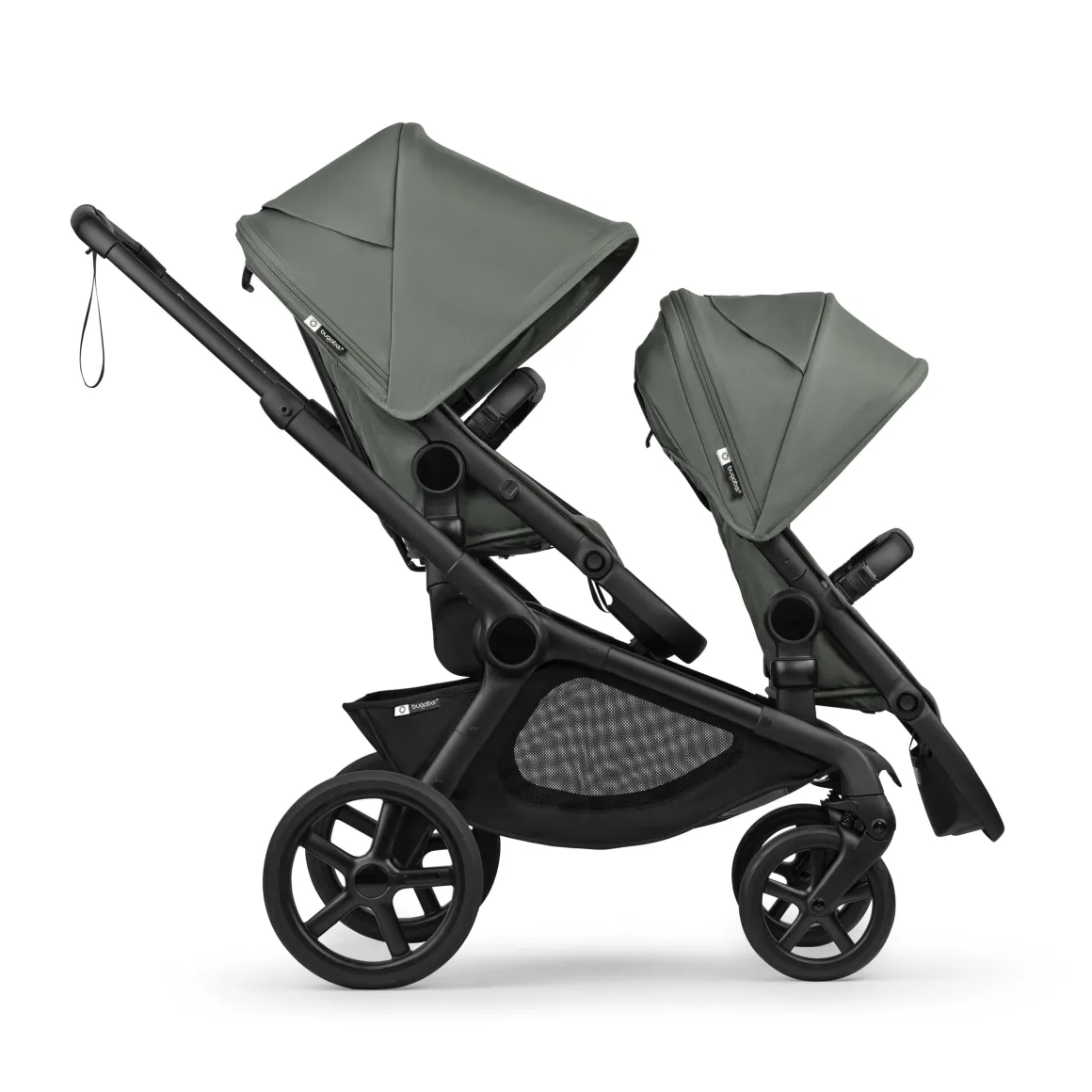 Bugaboo Kangaroo Double Seat Stroller - Black / Forest Green / Forest Green