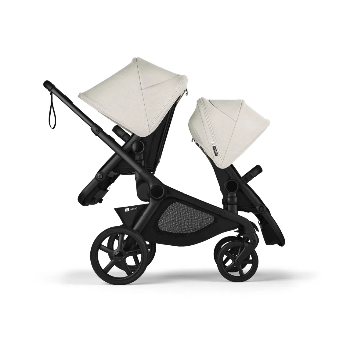 Bugaboo Kangaroo Double Seat Stroller - Black / Midnight Black / Misty White
