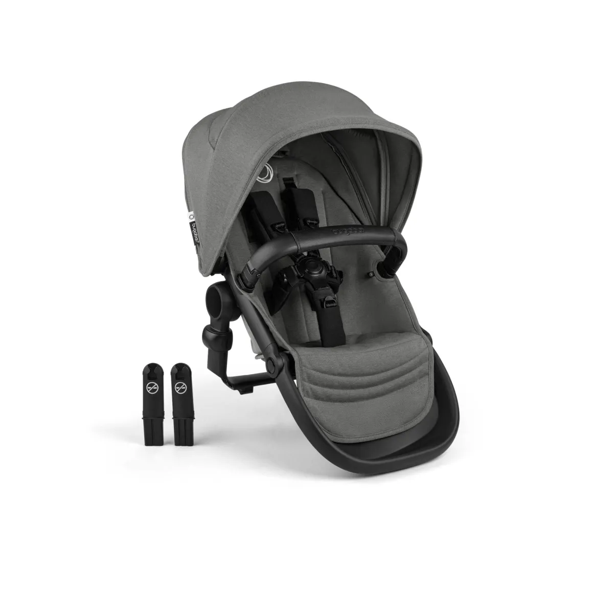 Bugaboo Kangaroo Double Seat Stroller - Black / Moon Grey / Moon Grey