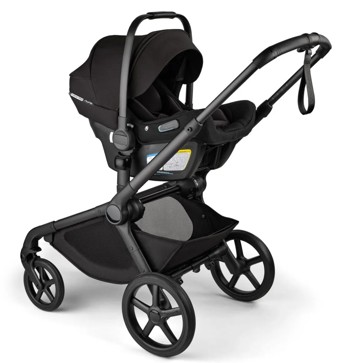 Bugaboo Kangaroo Double Stroller + Turtle Air Shield By Nuna Travel System Bundle - Black / Moon Grey / Moon Grey