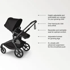 Bugaboo Kangaroo Seat Complete Stroller - Black / Midnight Black / Midnight Black