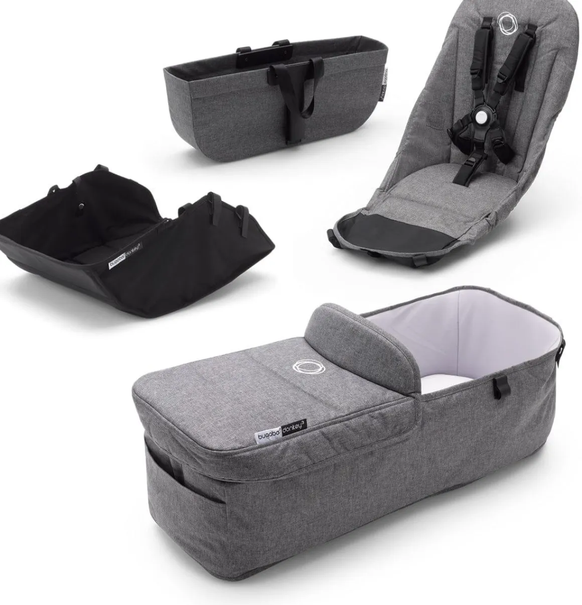 Bugaboo OPEN BOX Donkey3 Style Set - Grey Melange