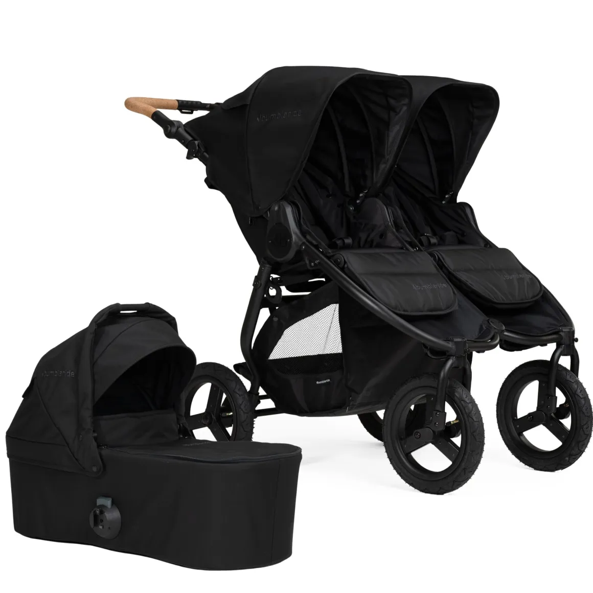 Bumbleride Indie Twin Stroller + One Bassinet Bundle - Black