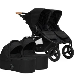 Bumbleride Indie Twin Stroller + Two Bassinet Bundle - Black