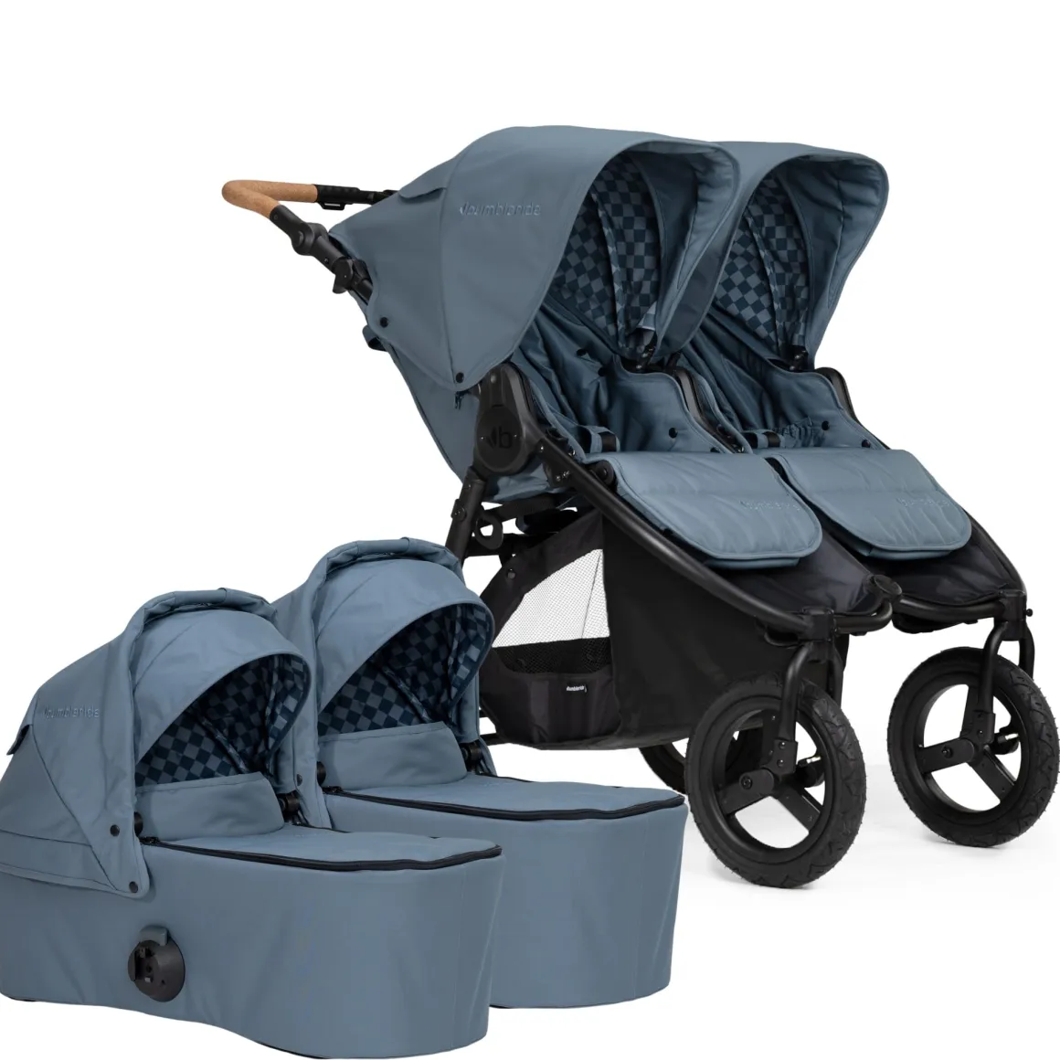 Bumbleride Indie Twin Stroller + Two Bassinet Bundle - Ocean
