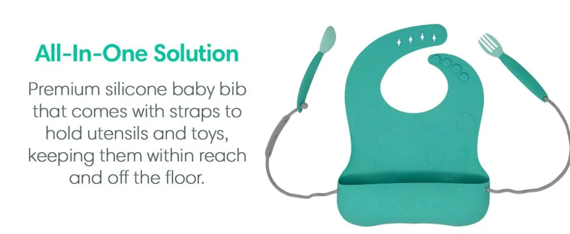 Busy Baby Bungee Bib - Pewter