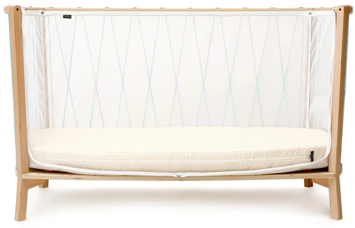 Charlie Crane KIMI Baby Bed with Organic Mattress - Aqua