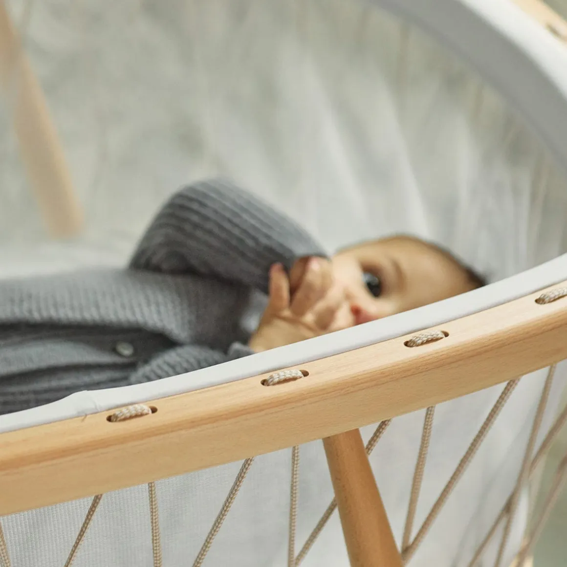 Charlie Crane KUMI Mesh Crib with Organic Mattress - Desert