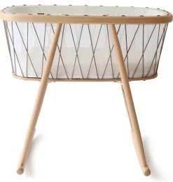 Charlie Crane KUMI Mesh Crib with Organic Mattress - Hazelnut