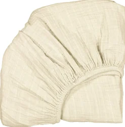 Charlie Crane Organic Fitted Sheet for KIMI Baby Bed - Milk
