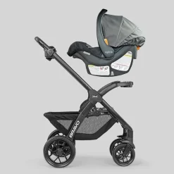 Chicco Bravo LE ClearTex Quick-Fold Stroller + KeyFit 30 ClearTex Travel System Bundle - Pewter
