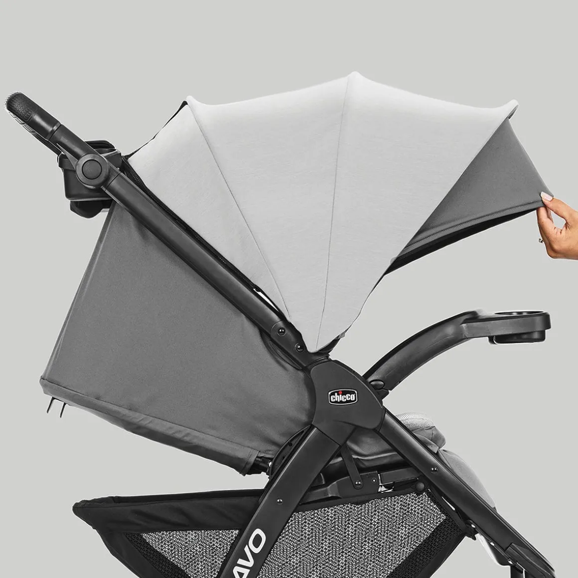 Chicco Bravo LE ClearTex Quick-Fold Stroller - Pewter