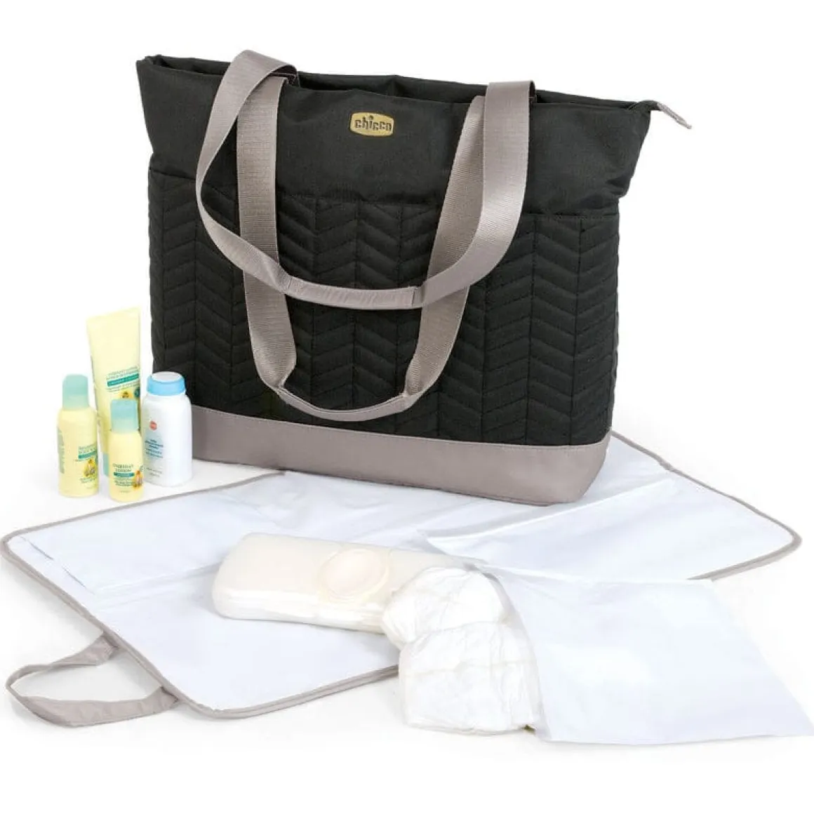 Chicco Chevron Tote Diaper Bag - Black