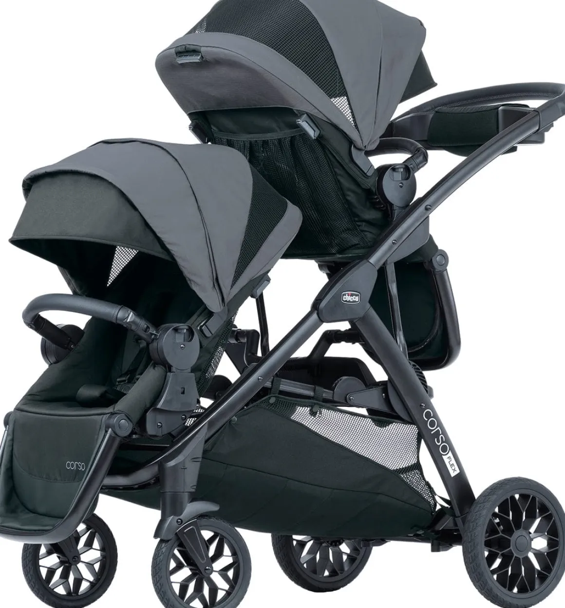 Chicco Corso Flex Double Stroller Bundle - Legend