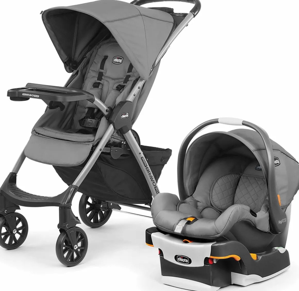 Chicco Mini Bravo Plus Travel System - Slate
