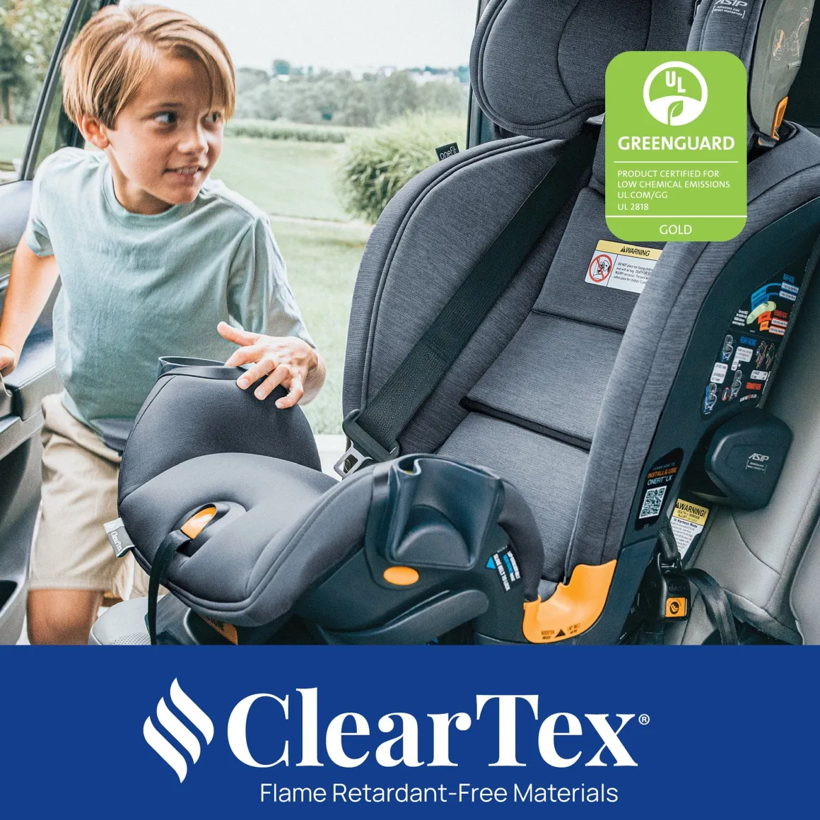 Chicco OneFit LX ClearTex All-in-One Convertible Car Seat - Smoke