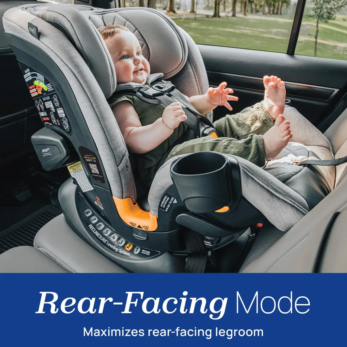 Chicco OneFit Max ClearTex All-in-One Convertible Car Seat - Ash