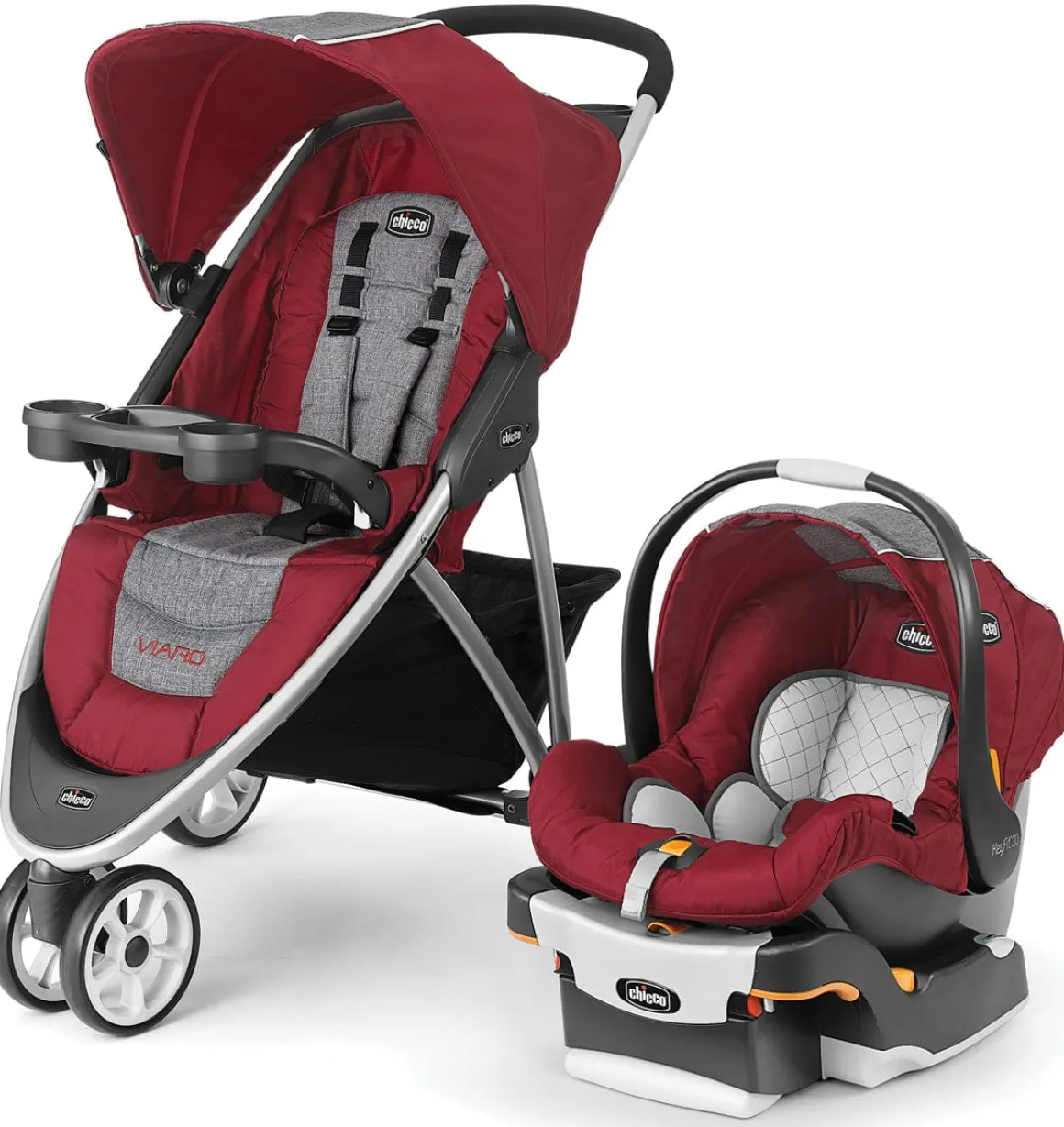Chicco Viaro Travel System - Cranberry