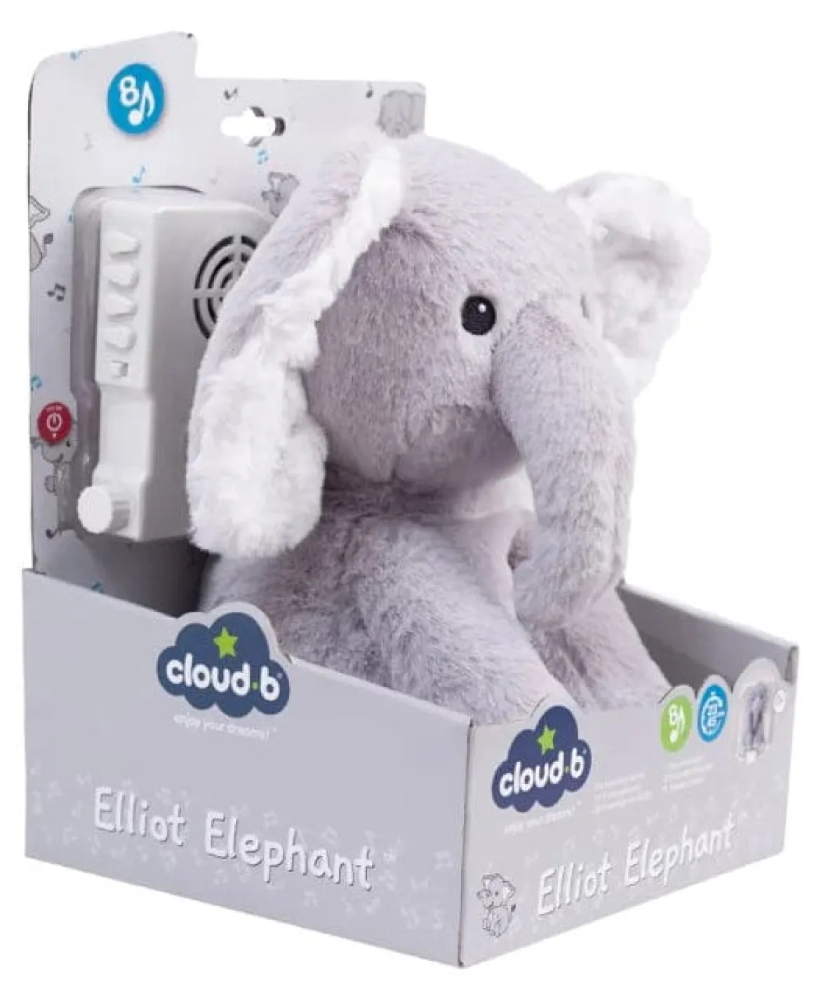 Cloud b Elliot Elephant White Noise Plush