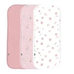 Coccoli Modal Burp Cloth 3 Pack - Flowers on Cream - One Size