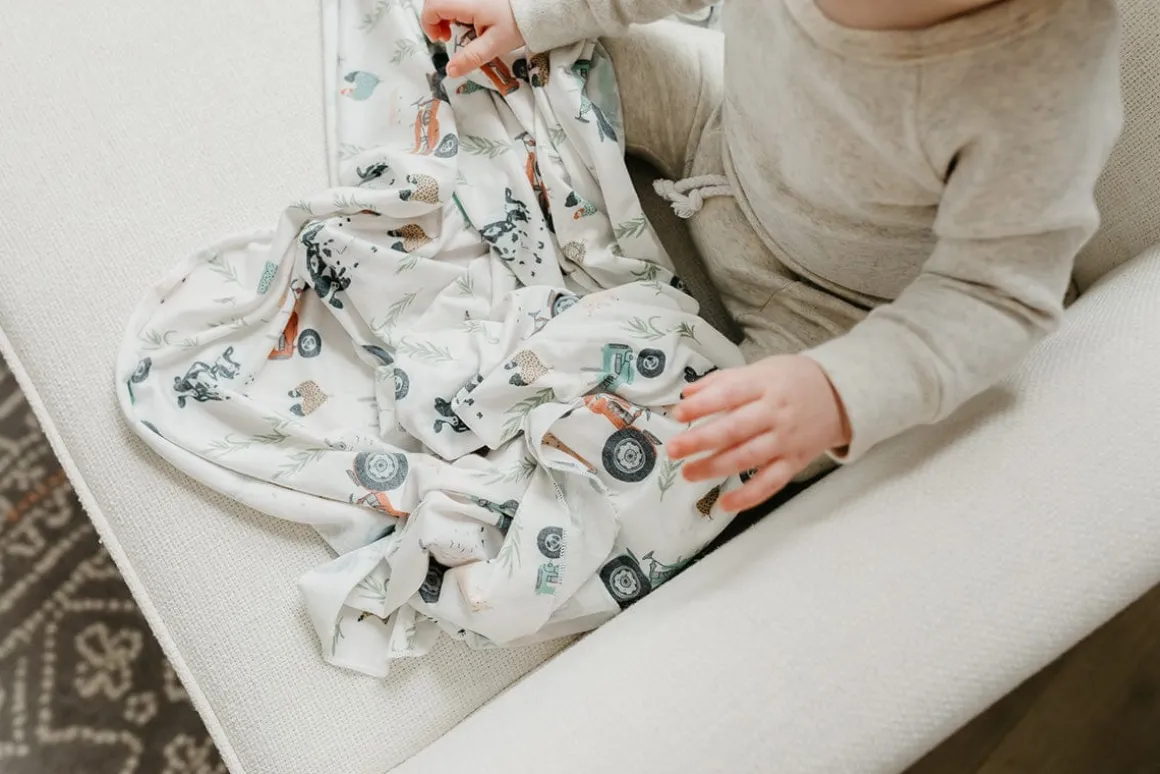 Copper Pearl Knit Swaddle Blanket - Jo