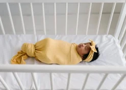 Copper Pearl Knit Swaddle Blanket - Marigold