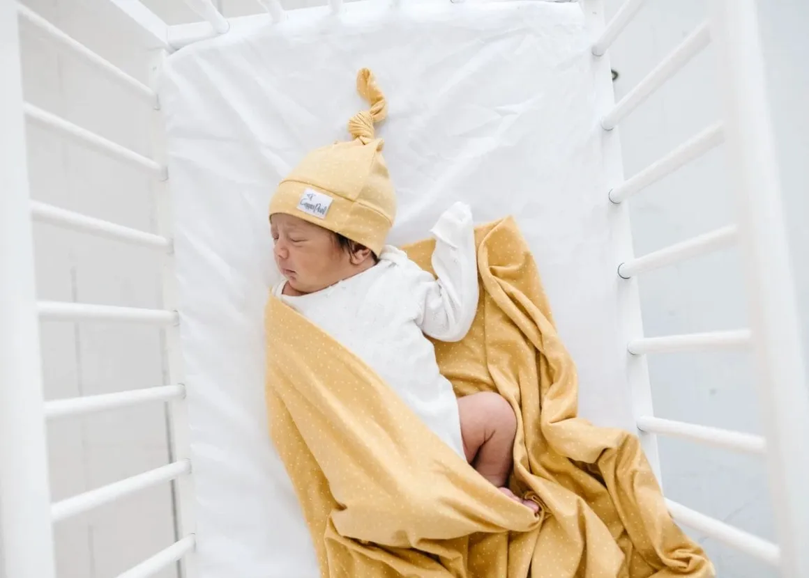 Copper Pearl Knit Swaddle Blanket - Marigold