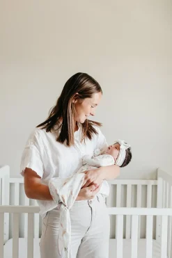 Copper Pearl Newborn Knotted Gown - Coral