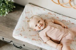 Copper Pearl Premium Knit Diaper Changing Pad Cover - Coral