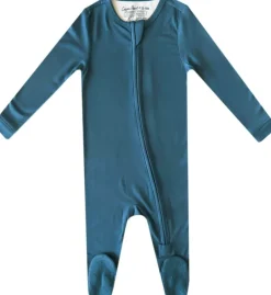 Copper Pearl Zip-up Footie - Steel (12-18M)