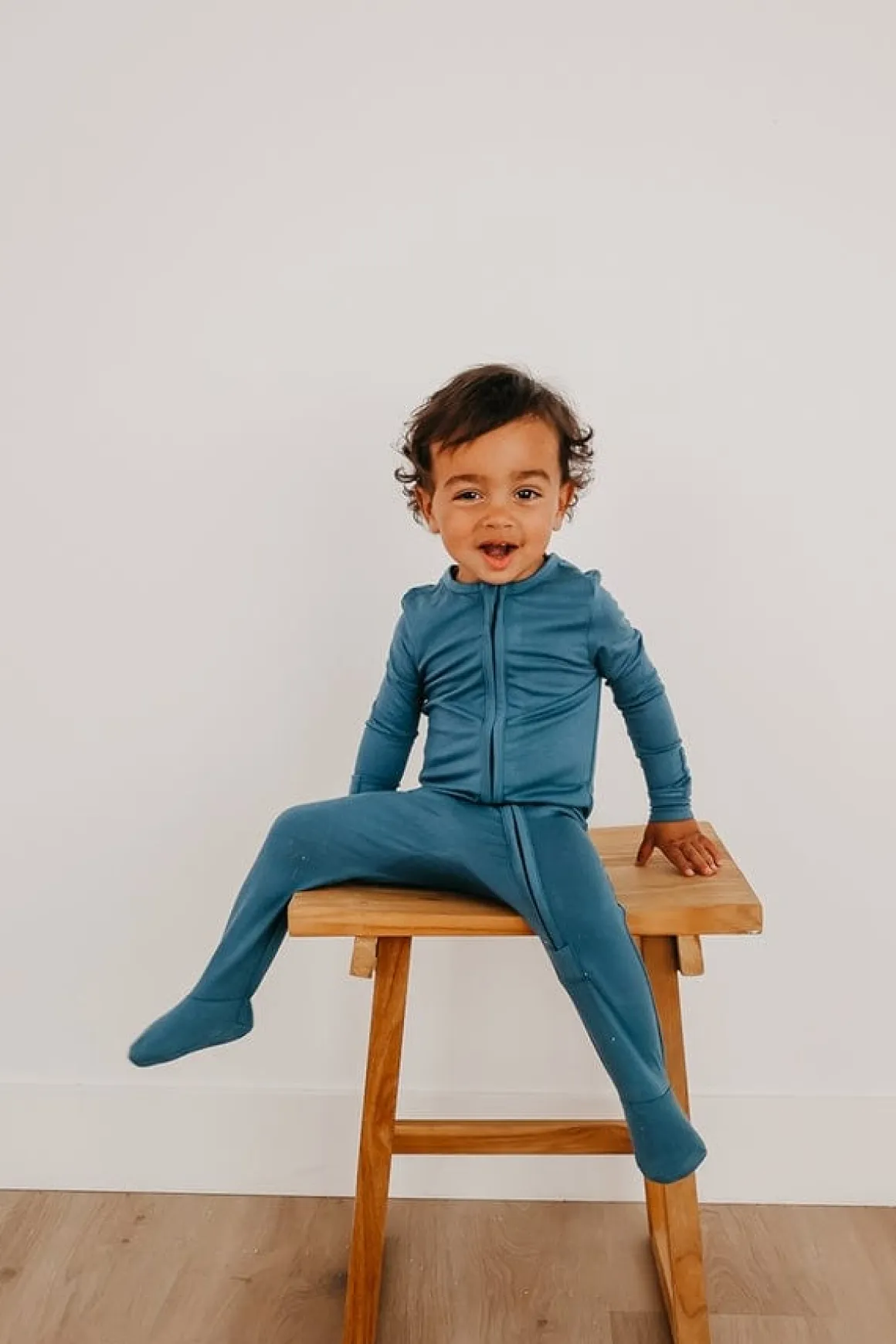 Copper Pearl Zip-up Footie - Steel (12-18M)