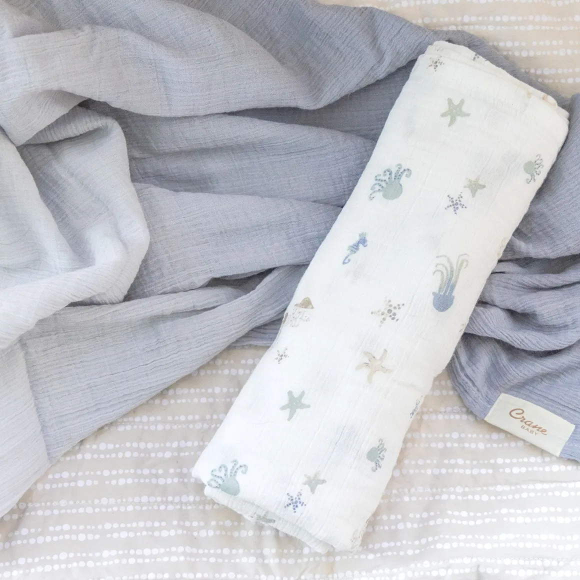 Crane Baby Cove 3-pc. Swaddle Set - Sea Life