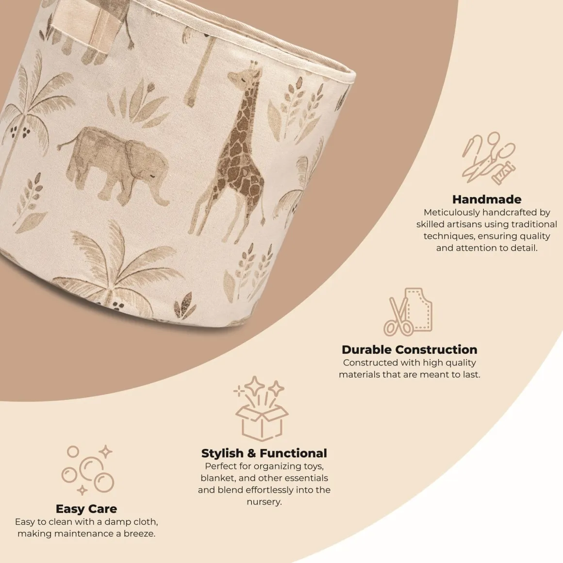 Crane Baby Kendi Safari Storage Bin