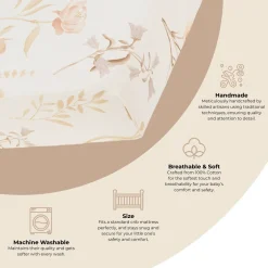 Crane Baby Violet Floral 100% Cotton Sateen Fitted Crib Sheet