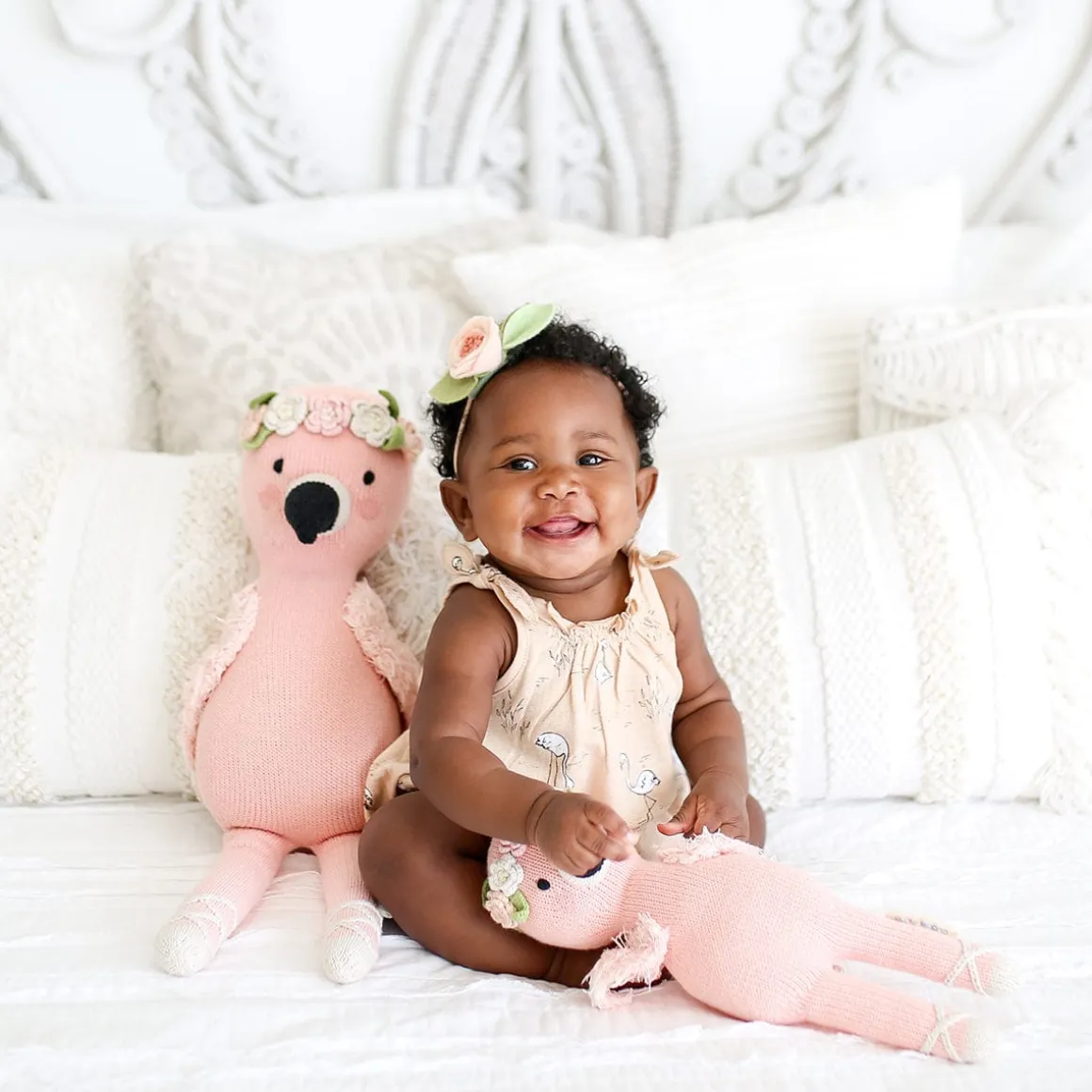 Cuddle+Kind Hand Knit Doll - Mini Penelope the Flamingo, 13"