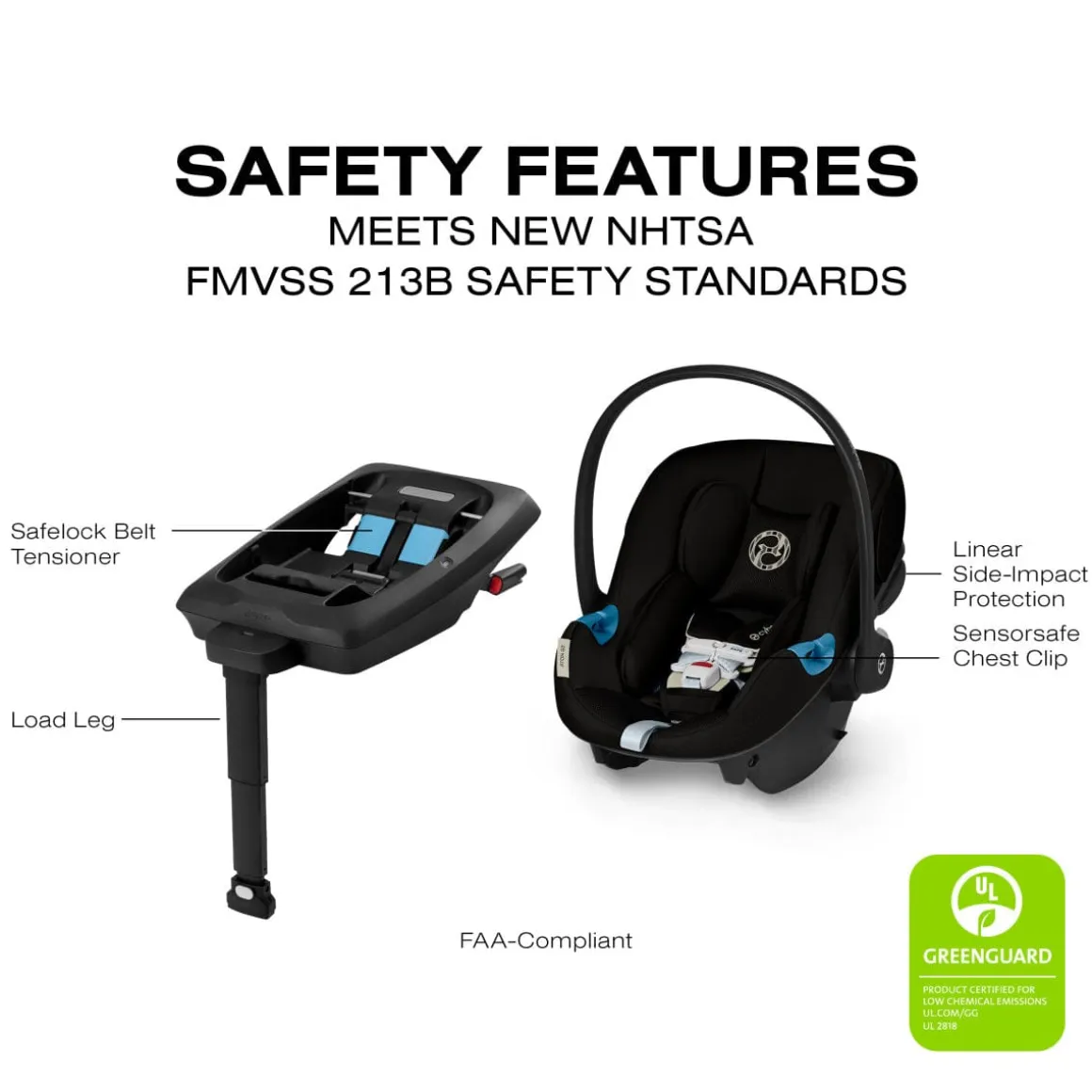 Cybex Aton G2 Infant Car Seat with Load Leg Base - Moon Black