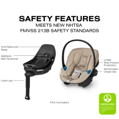 Cybex Aton G2 Swivel Infant Car Seat with Load Leg Base - Almond Beige