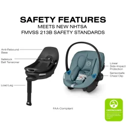 Cybex Aton G2 Swivel Infant Car Seat with Load Leg Base - Stormy Blue