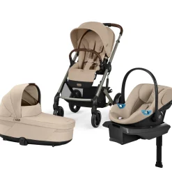 Cybex Balios S Lux + Cot + Aton G2 Travel System Bundle - Almond Beige