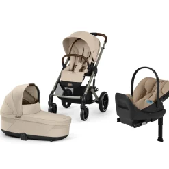 Cybex Balios S Lux + Cot + Cloud G Pro Travel System Bundle - Almond Beige