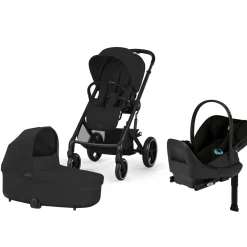 Cybex Balios S Lux + Cot + Cloud G Pro Travel System Bundle - Moon Black