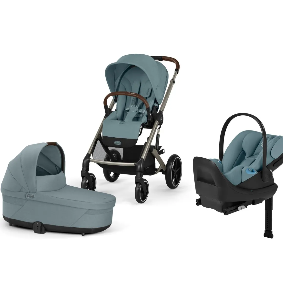 Cybex Balios S Lux + Cot + Cloud G Pro Travel System Bundle - Stormy Blue