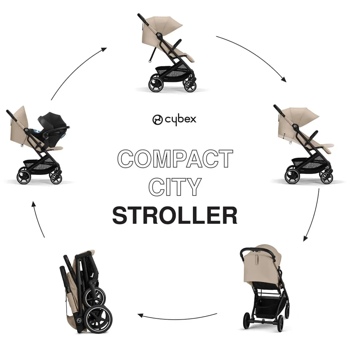 Cybex Beezy 2 Compact Stroller - Almond Beige