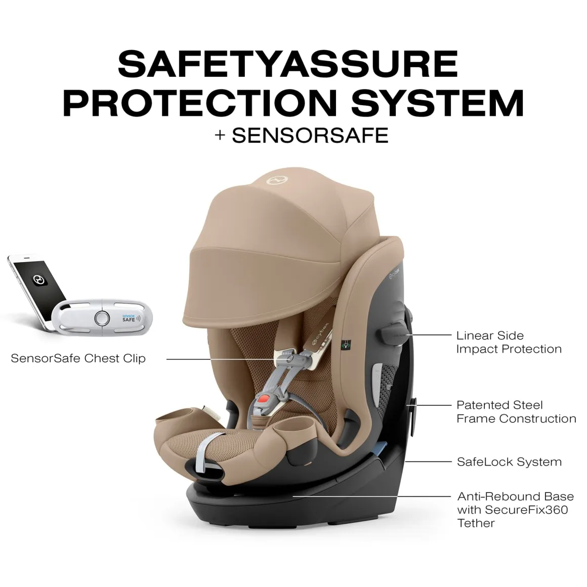 Cybex Callisto G 360 Rotating All-in-One Convertible Car Seat - Almond Beige