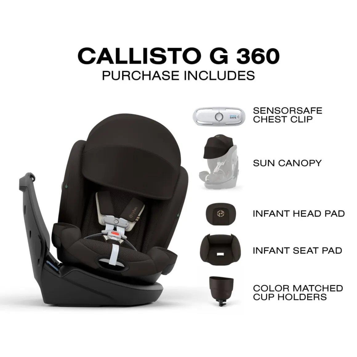 Cybex Callisto G 360 Rotating All-in-One Convertible Car Seat - Chocolate Brown