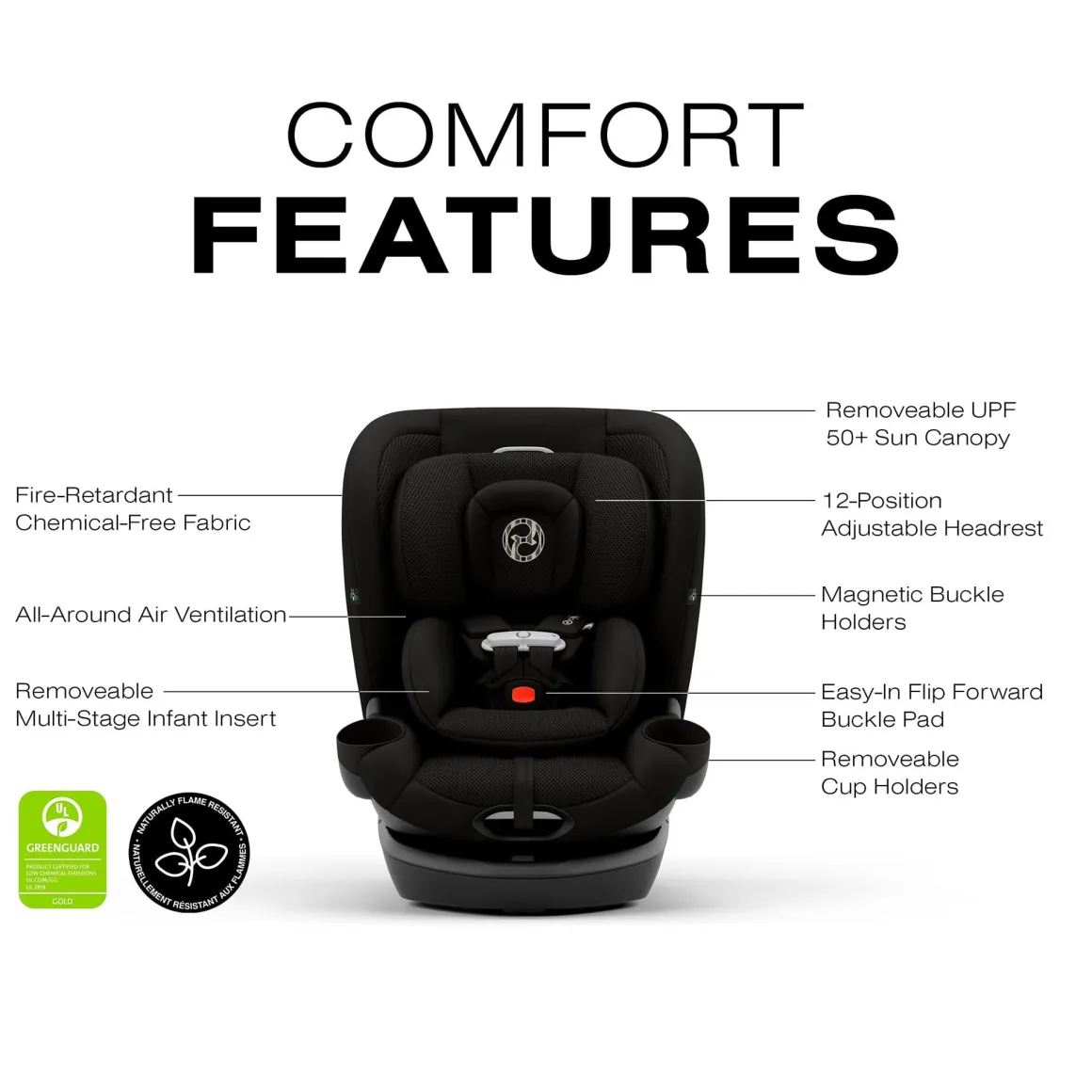 Cybex Callisto G 360 Rotating All-in-One Convertible Car Seat - Nightfall Black