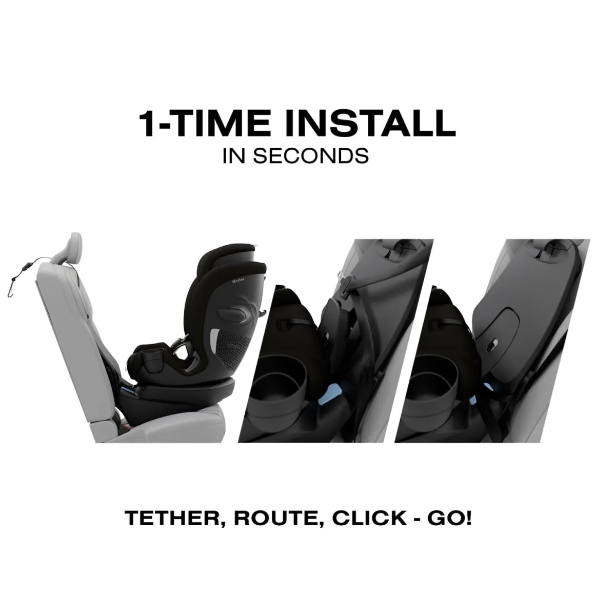 Cybex Callisto G 360 SELECT Rotating All-in-One Convertible Car Seat + Canopy Bundle - Black