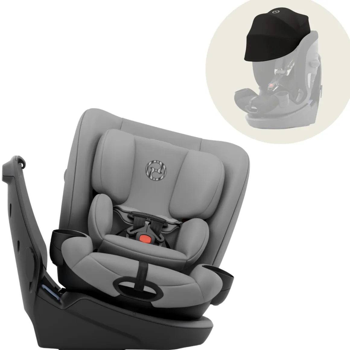 Cybex Callisto G 360 SELECT Rotating All-in-One Convertible Car Seat + Canopy Bundle - Grey